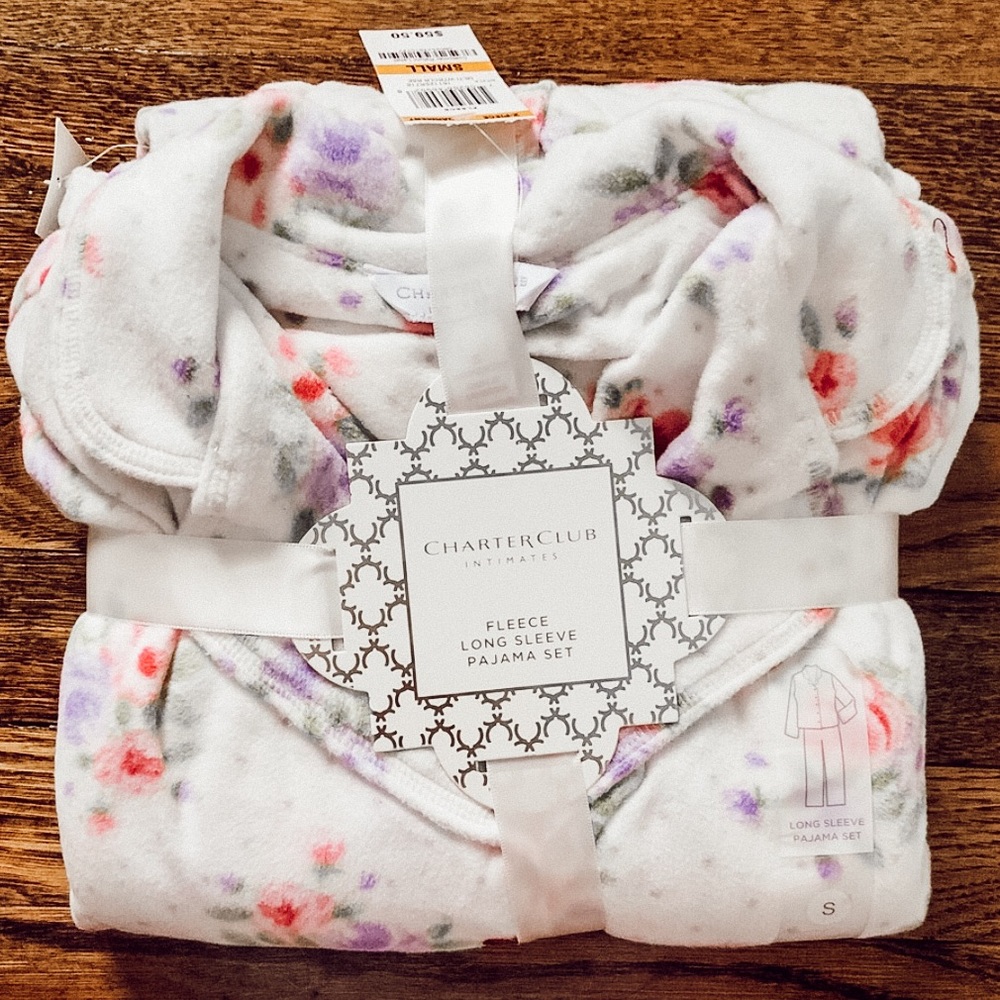 NWT Charter club intimates fleece pajama set